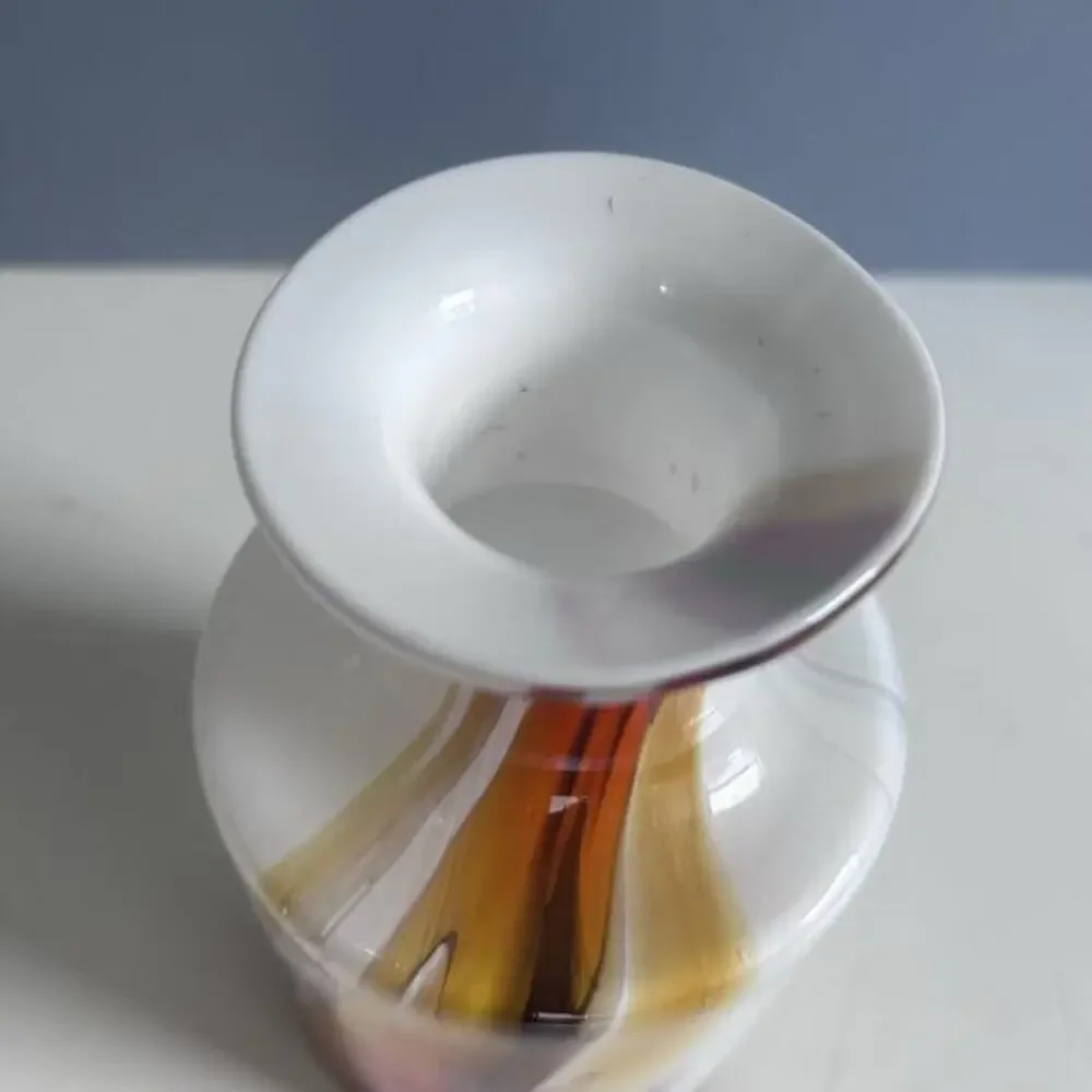 Vintage Denmark‎ Art Glass Vase CASCADE PER LUTKEN Holmegaard signed MCM